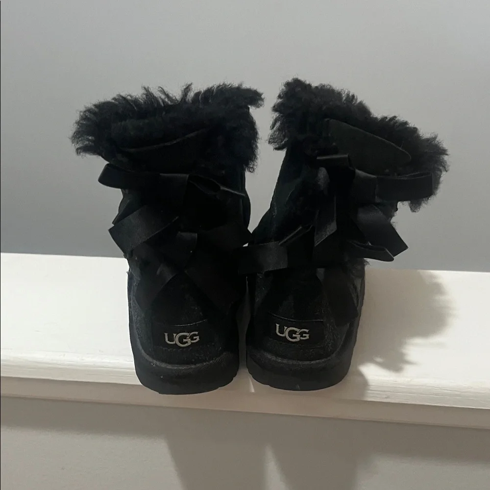 UGG Bailey Bow Black Boots Girls Toddler 12 Adorable Classic